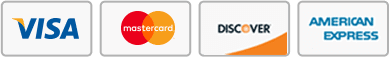 Accepted cards: Visa, Mastercard, Discover, American Express